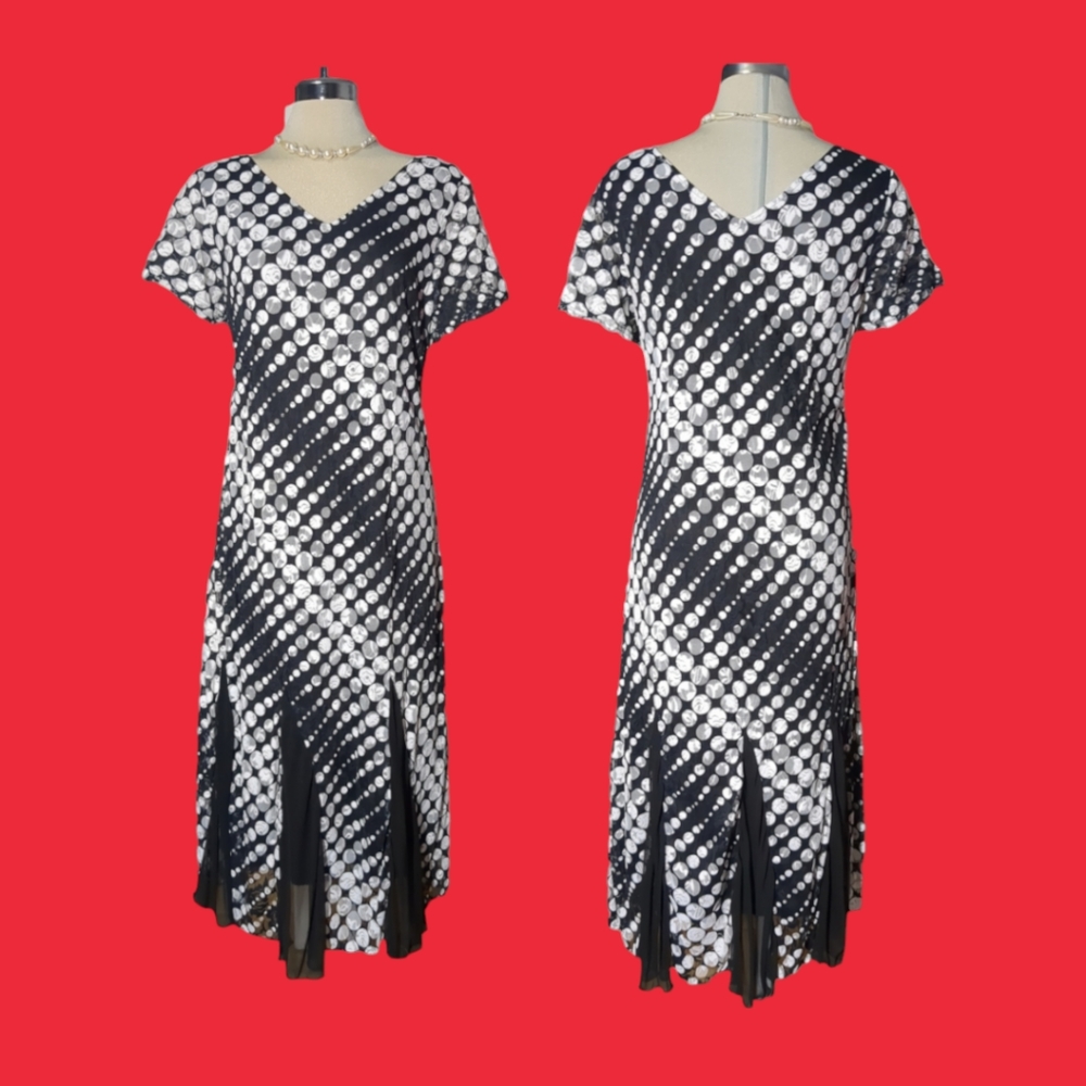 *New* MACCINE Luxury Black and White Polka Dot Dress Size XL